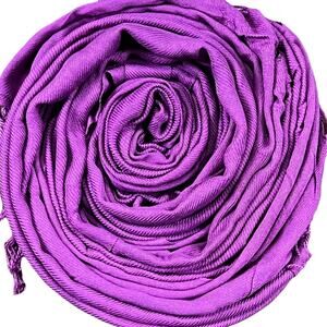 Soft Fuschia Pink Large Fringed Scarf L73" X W28 Fringe 4"